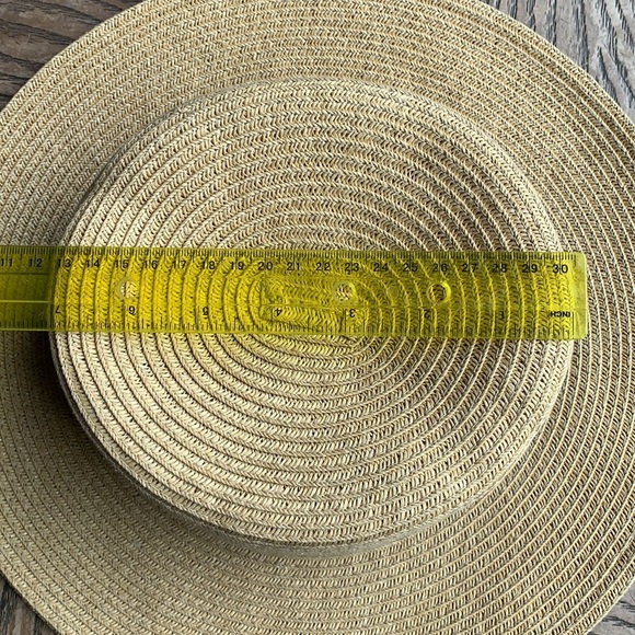 Straw Hat with Black Ribbon Bow - Picture 6 of 8